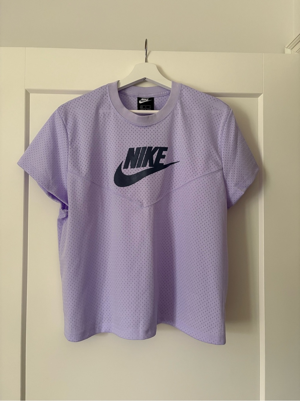 Nike Women’s Lavender Short Sleeve Mesh Tee with Logo